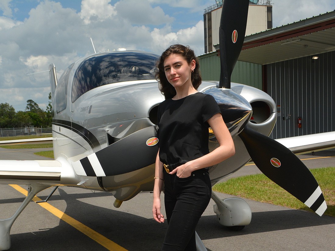 Beside her love of flying, Annalise Gonzales has done some modeling.