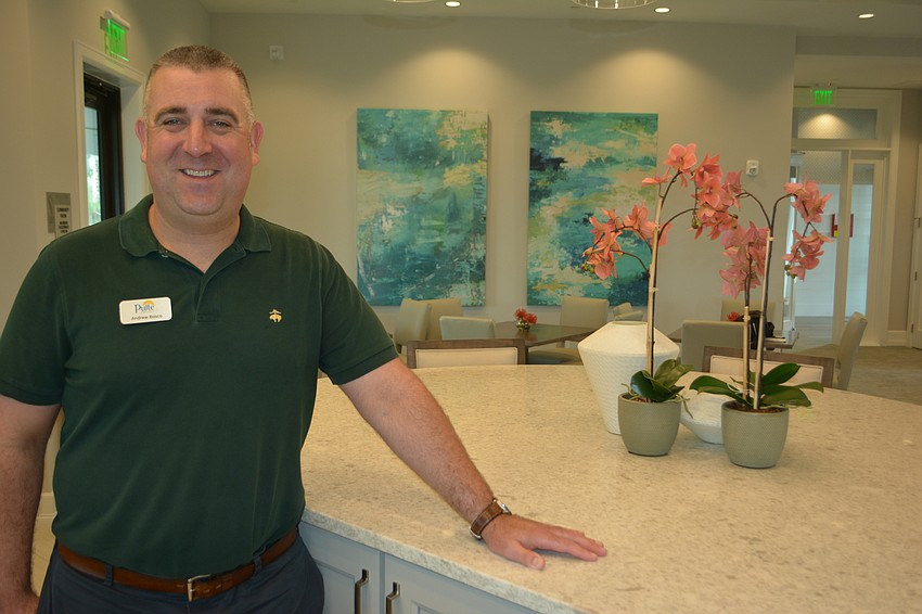 Shoreview Sales Consultant Andrew Basco says the opening of the amenity center has been important since Waterside Place has yet to be constructed. It gives the residents a place to meet.