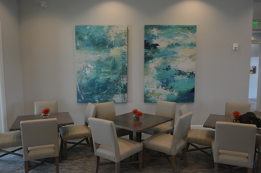 The new amenity center has plenty of card-room space.