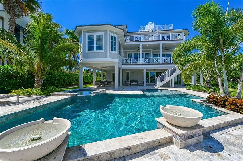 The pool and spa overlook Sarasota Bay.