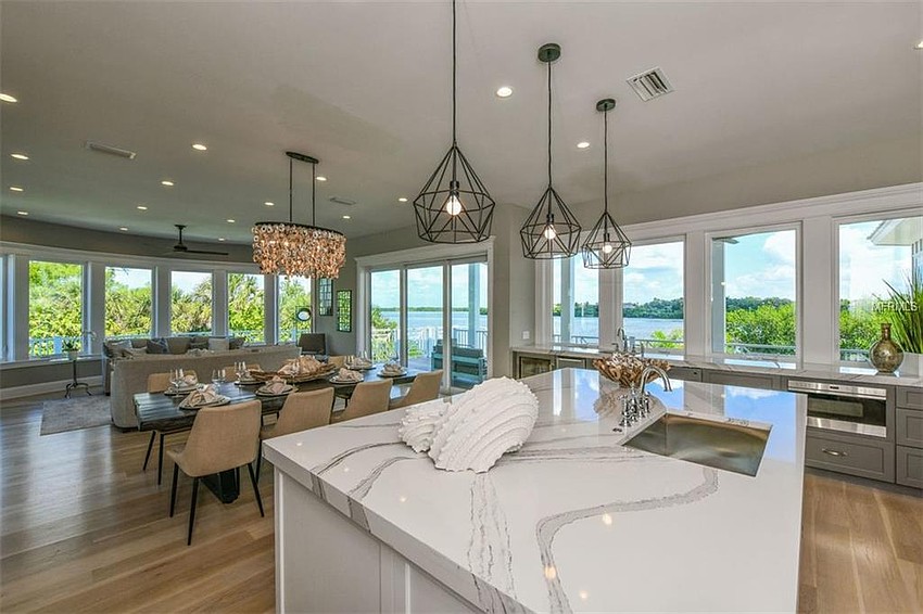 The chef's kitchen is on the home's second level.