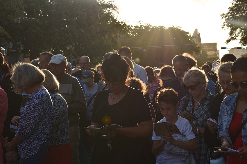 The early morning walk started around 7:30 a.m.