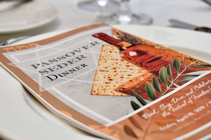 More than 100 people gathered for a Passover seder in the John Ringling room of the Longboat Key Club.