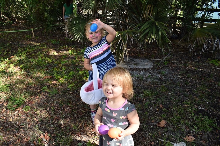Aubrey and Reagan Marquis show off their loot.