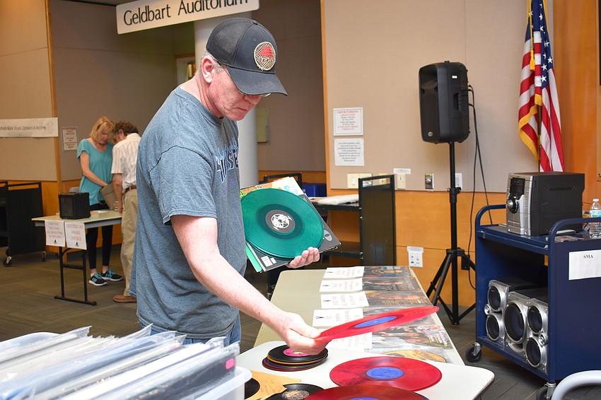 Stuart Kincade perused the vinyl records.