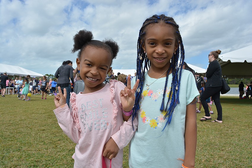 East County's Sariyah Walker had fun looking for eggs with her cousin, Nala Jelks, who was visiting from Orlando.