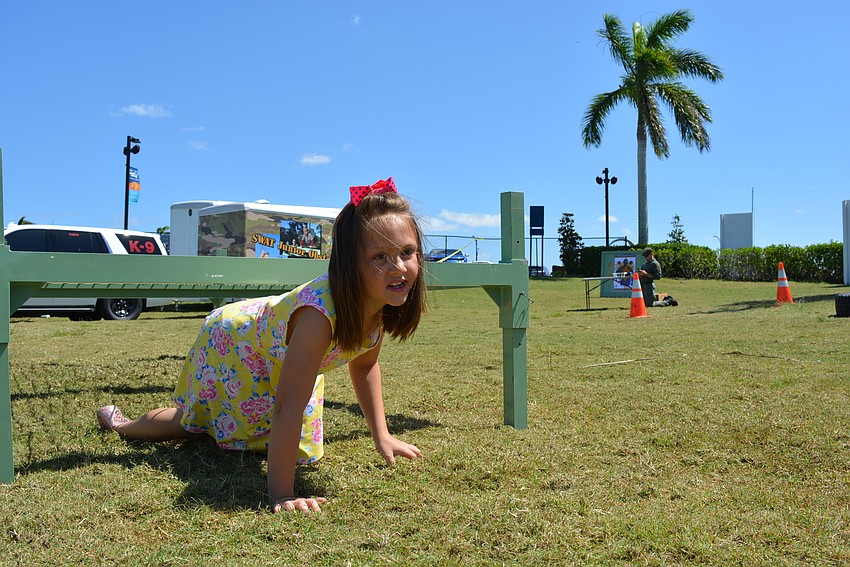 Lakewood Ranch's Bailey Bright completes the Sarasota County Sheriff's Office's junior obstacle course challenge.