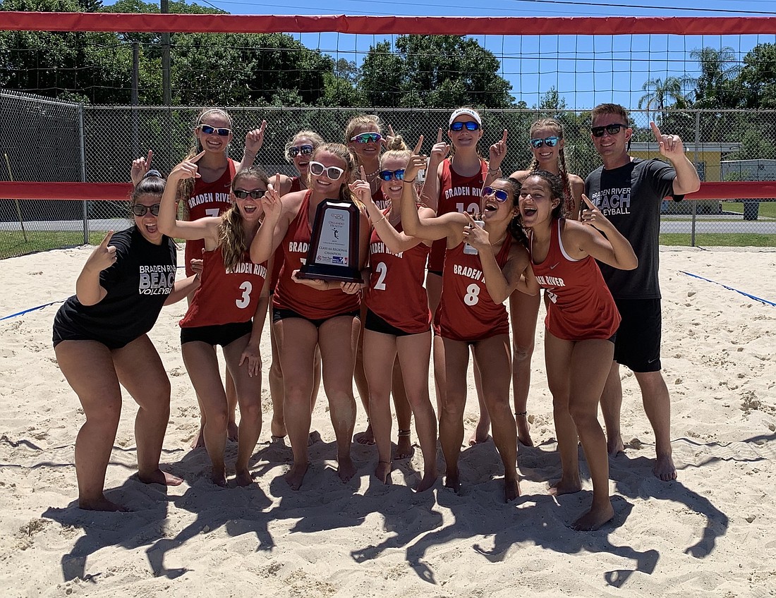 The Braden River High beach volleyball team is the regional champion for the second year in a row.