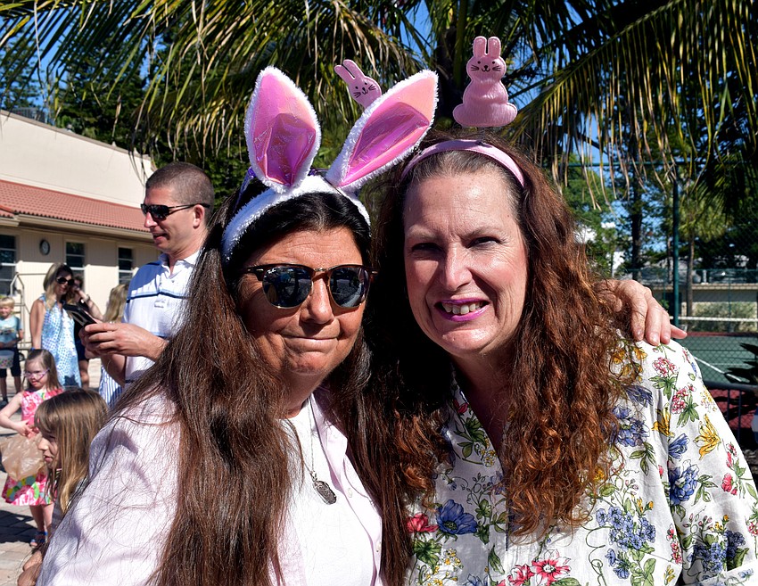 Donna Meador and Cindy Philipp donned bunny ears and cotton tails for the event.