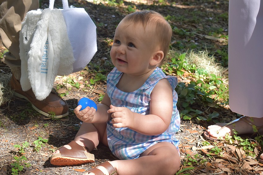 Marshal Siedel was one of the youngest participants in the egg hunt.