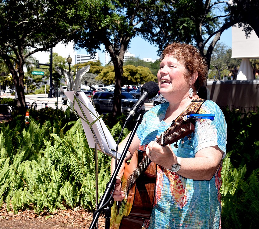 Di Morgan sings Earth-themed songs.