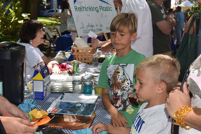 Asher and Kiran Krizmanich look at works made from recycled plastics.