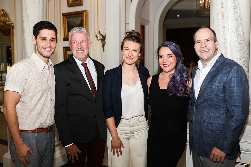 Actor Perry Sherman, Producing Artistic Director Michael Donald Edwards, actor Elizabeth Hawkinson, pianist Angela Steiner and director Peter Rothstein