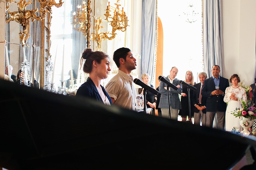 Elizabeth Hawkinson and Perry Sherman sing a song from the production.