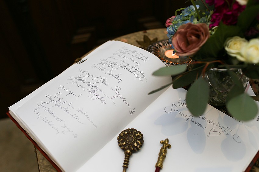 Guests signed in when they arrived.