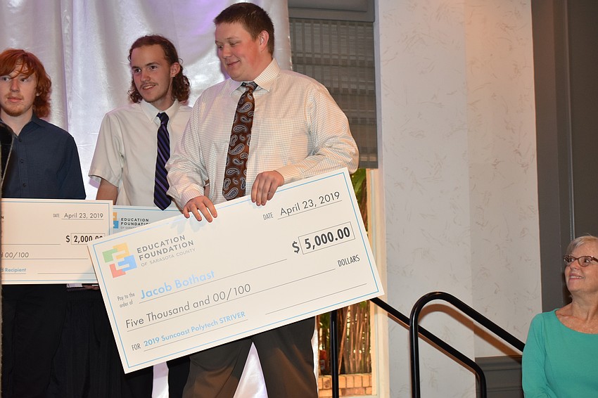 Josh Bothast was given $5,000 as the Suncoast Polytechnical High School Striver.