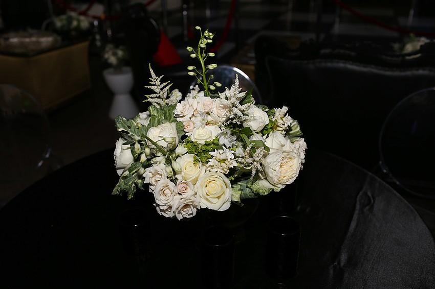 Florals decorated the tables.