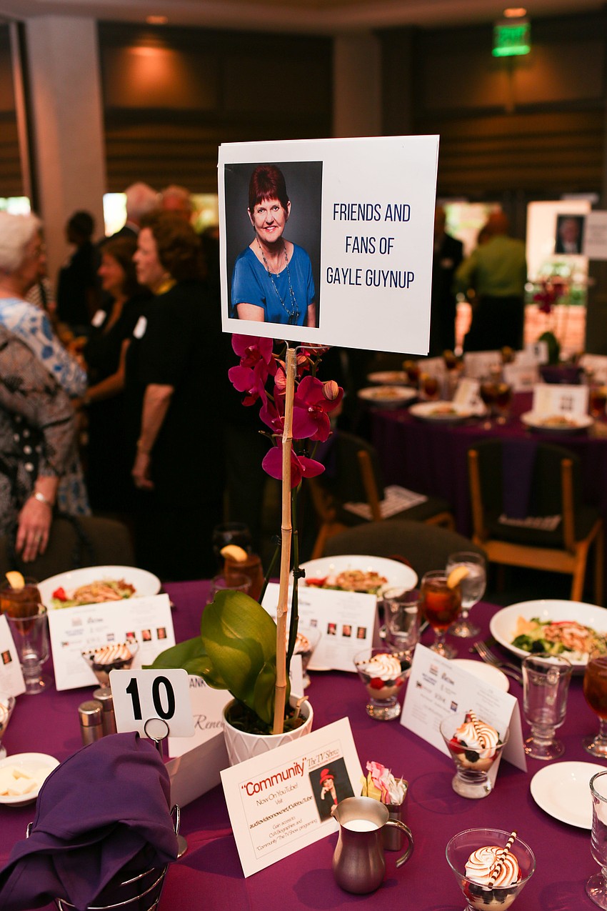 The honorees had tables for their family and friends.