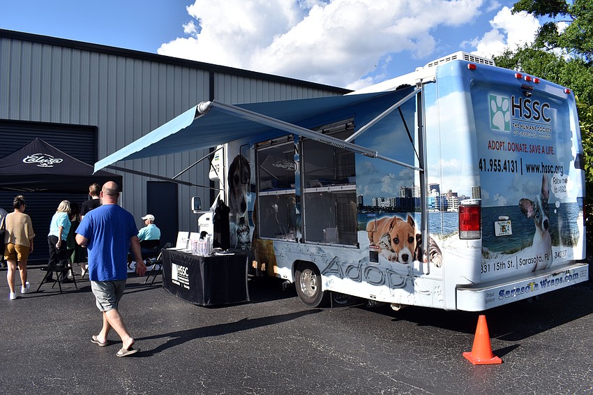 The Humane Society of Sarasota County brought the animals in their air-conditioned adoption bus.