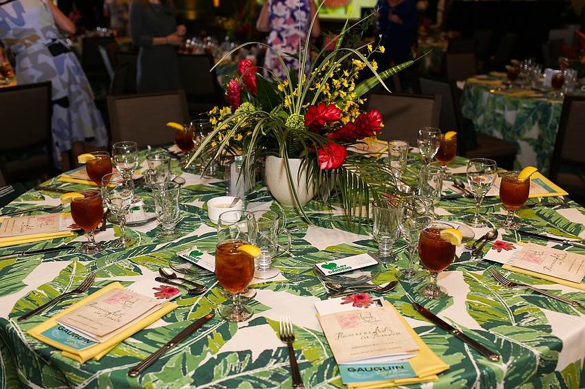 The tables were brightly decorated.