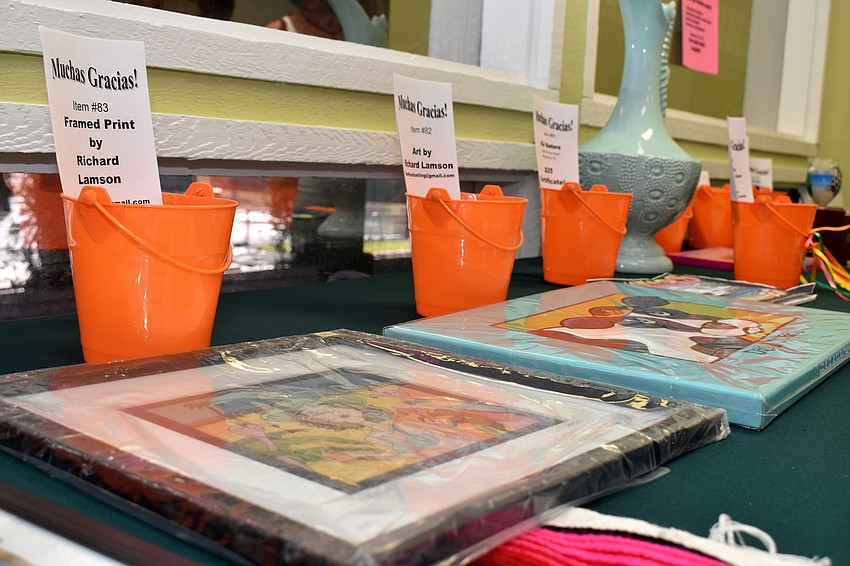 Various raffle items lined the walls.