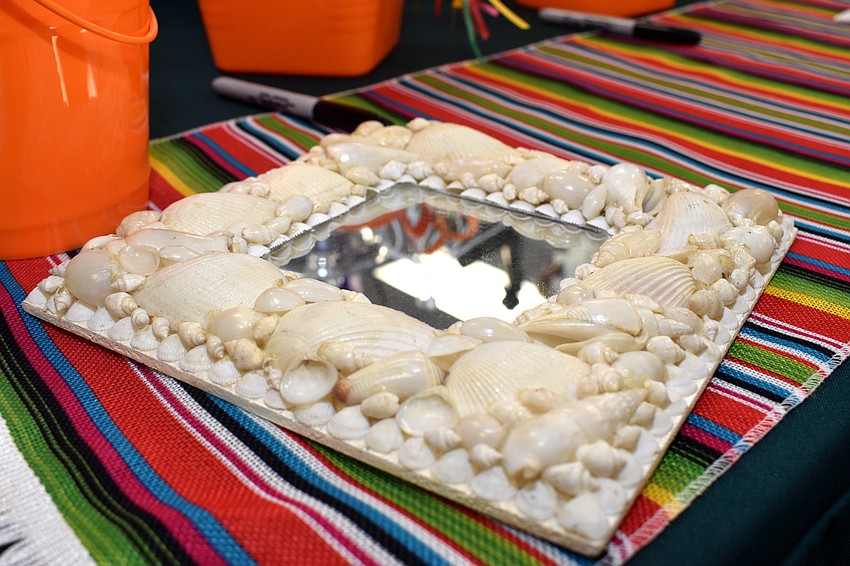 Items, such as this shell frame, were part of the raffle.