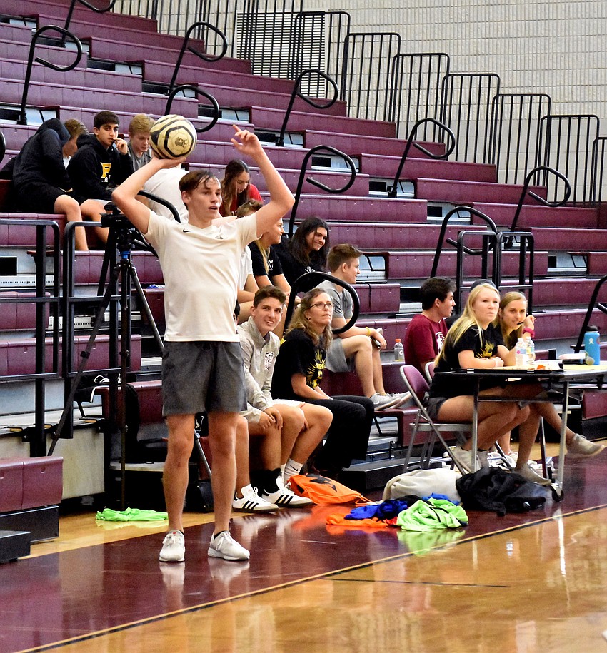 Joey St. Onge throws the ball in play.