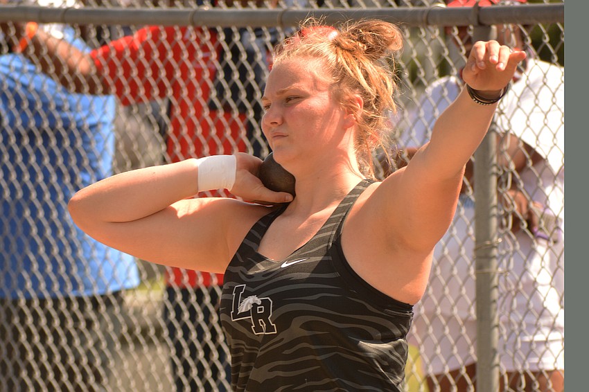 Lakewood Ranch sophomore Riley Simmons finished eighth in the 4A girls shot put (38 feet, 8.25 inches).