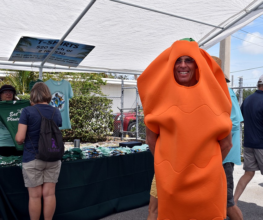 Tom Bardroff greeted guests as they arrived to Veg Fest.