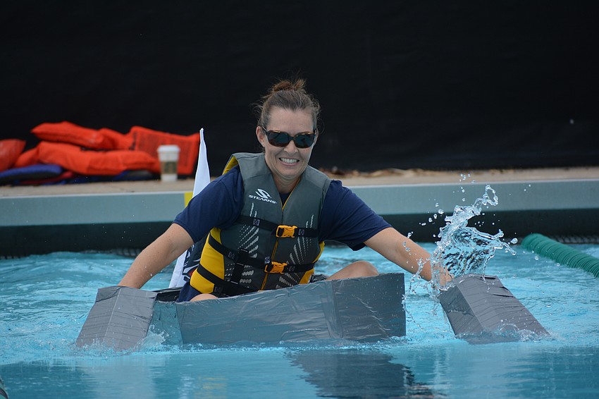 Tara Principal Laura Campbell was all laughs as she managed to finish second in the principals' race.