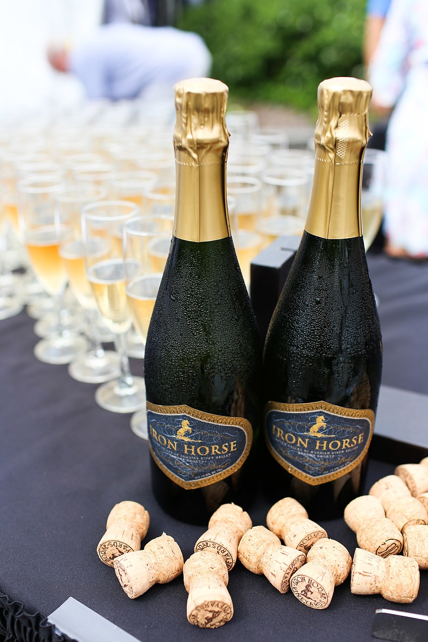 Champagne was served to VIP guests as they walked into the festival.