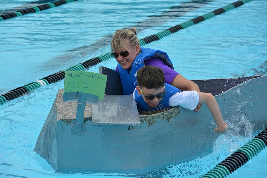 Mindy McCabe and her son, McNeal student Reece McCabe make their move in Heat 3.