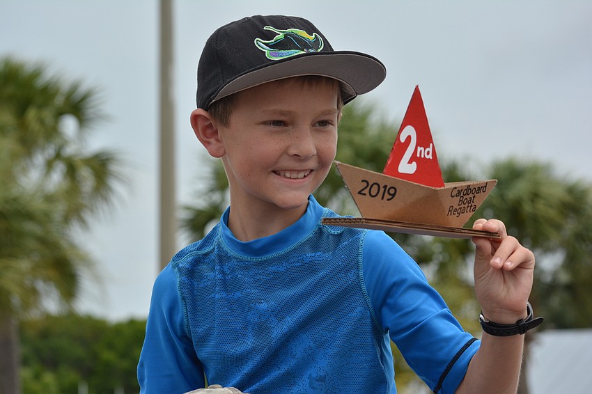 Gullett's Coen Stoltz celebrates his second-place award.