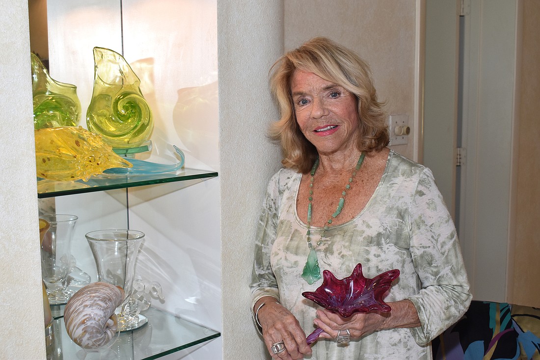 Joan Partridge learned how to make hand blown glass pieces after moving to Longboat Key about 25 years ago.