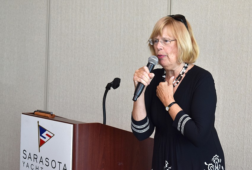 Chairwoman Lucy Hedrick welcomes guests.