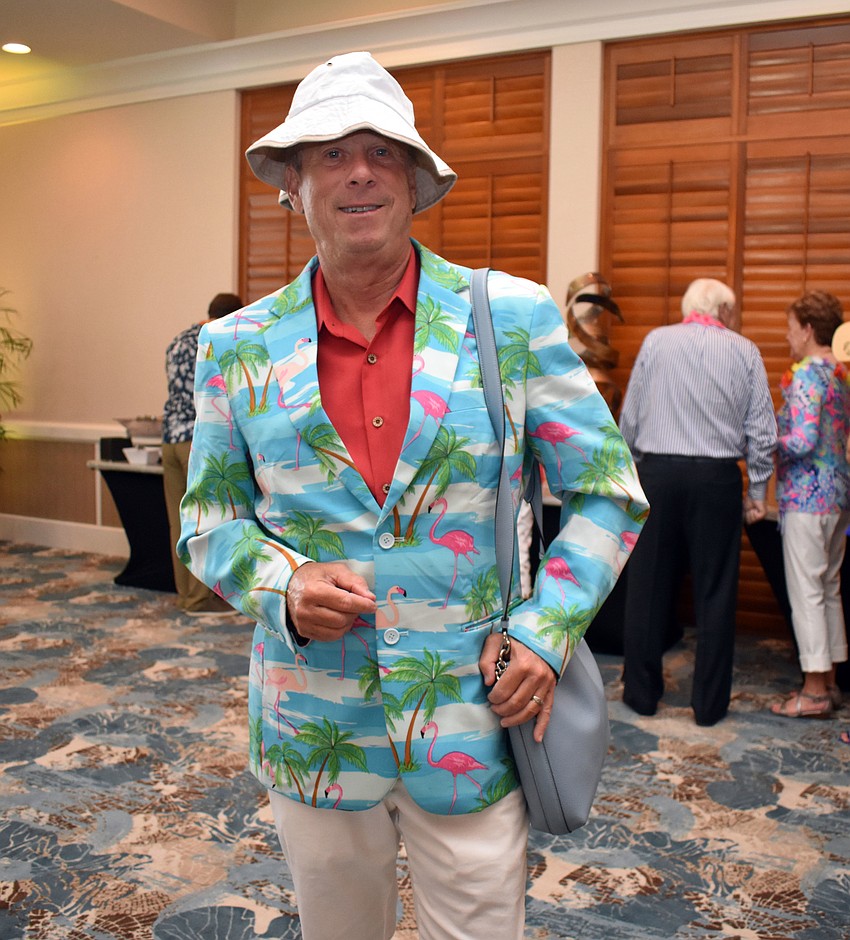 David Spector dressed for the evening's theme 