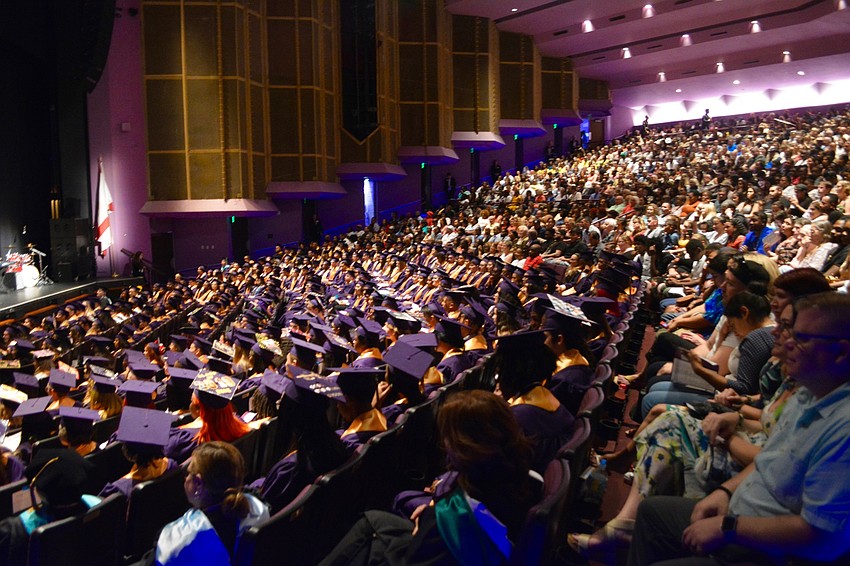 Between the graduates and their loved ones, every seat was filled in the Van Wezel Performing Arts Hall.