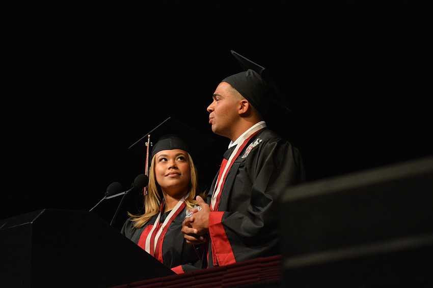 Senior commencement speakers Arianna Santiago and Nathan Thomas say the Class of 2019 is passionate, inspiring, radiant, eager and strong.