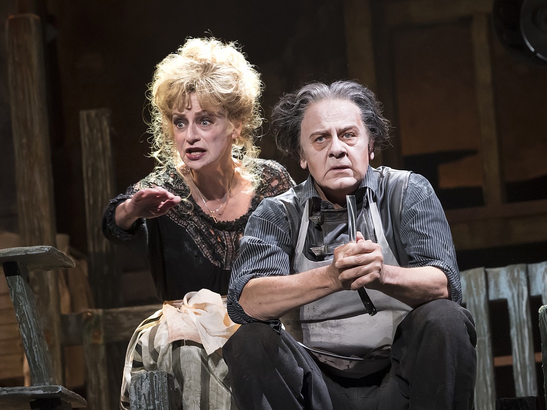Sally Wingert and Allen Fitzpatrick act in Asolo Rep&#39;s production of "Sweeney Todd." Photo by Cliff Roles