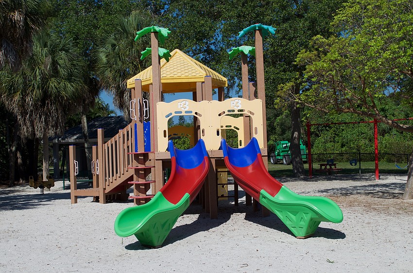 Little ones can take a break from nature at the playground.