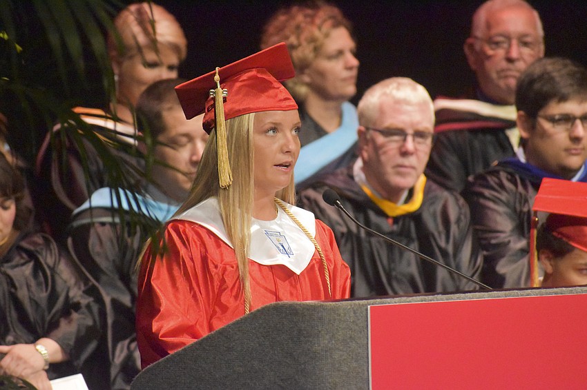 Senior Class President Alexis Melone opened up the ceremony with a prayer.