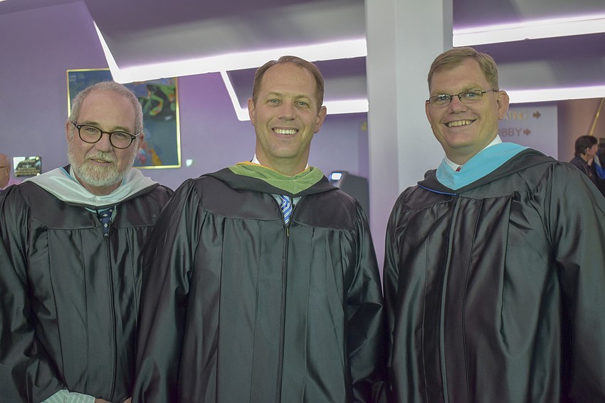 Mathematics teacher Ben Farmer, Assistant Principal Stefan Gates and Principal Ben Hopper.
