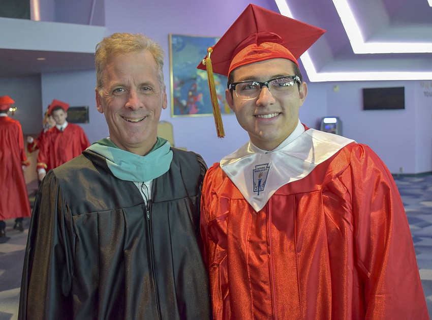 Technology Coordinator Chris Hall and Santiago Chtay.