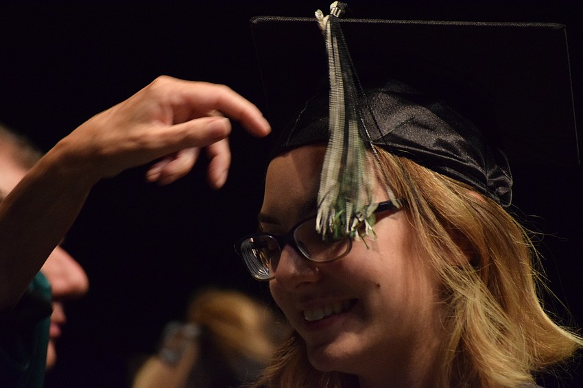 Hailey Moore's tassel is changed to the other side.