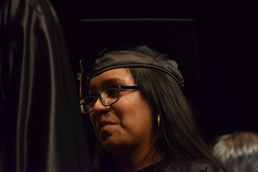 Senior Amalia Pureco was previously honored at the district's migrant student graduation ceremony.