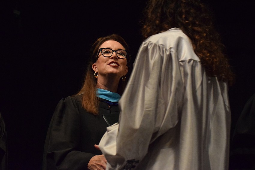 Superintendent Cynthia Saunders congratulated graduating seniors.