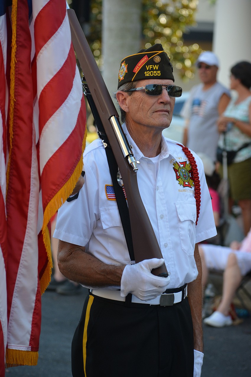 Navy veteran Ken Green was part of the Honor Guard that saluted the veterans and those who gave the ultimate sacrifice.