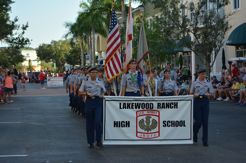 The Lakewood Ranch JROTC marched in the parade.