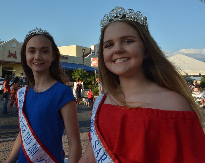 Miss Lakewood Ranch Little Sister Hope Thomsen, 12, and Miss Sarasota Little Sister Lauren Dalton, 13, were honored with a ride during the parade.