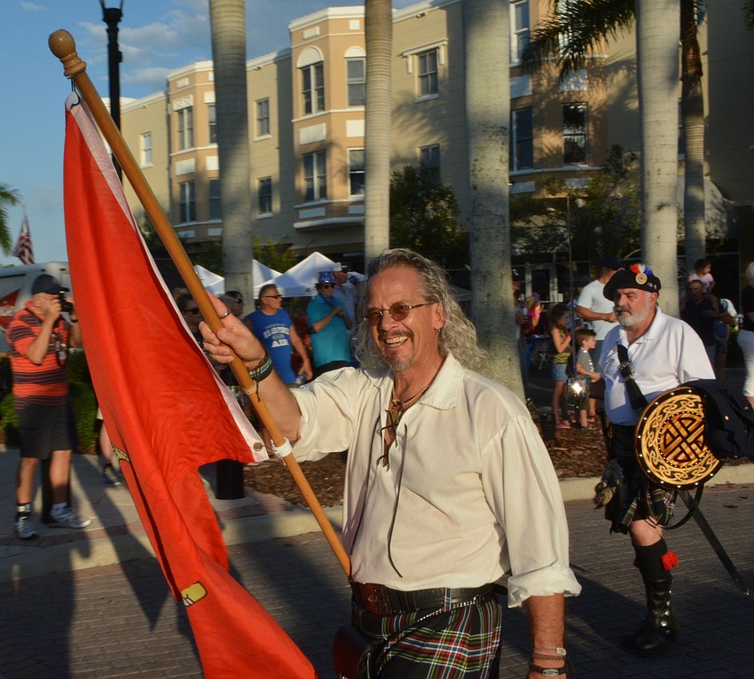 Venice's Robert Heggan marches with the New World Celts.